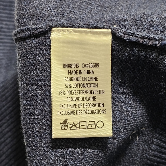 Robert Graham Men's Long Sleeve 1/4 Zip Pullover Sweater Size Medium Wool Blend - Picture 9 of 9